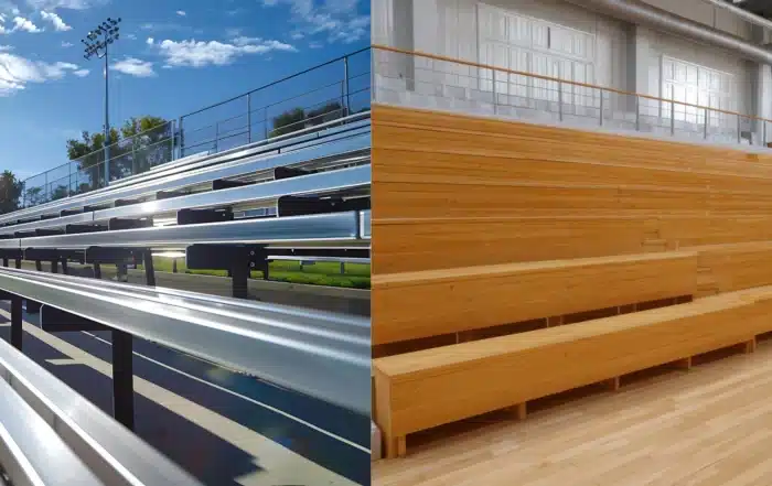 1772141147_Comparing Wood and Aluminum Bleachers to Help Facilities Choose the Right Seating Option