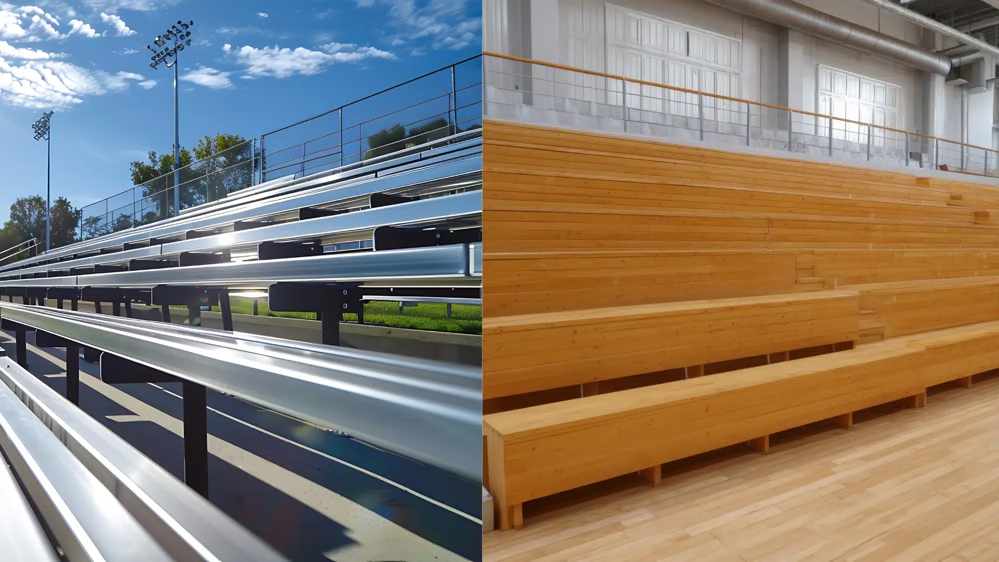 1772141147_Comparing Wood and Aluminum Bleachers to Help Facilities Choose the Right Seating Option