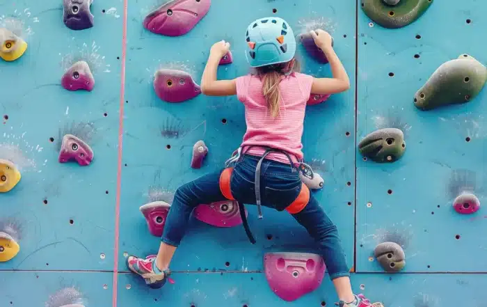 indoor climbing wall construction for home gym with plywood panels and holds