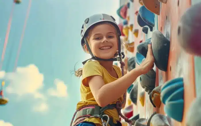 plywood panels and framing used in professional climbing wall construction