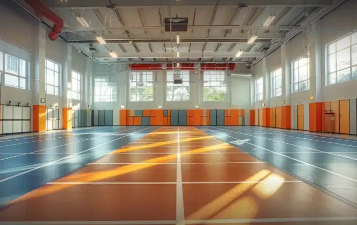 Professional gymnasium wall padding installation process by expert installers.